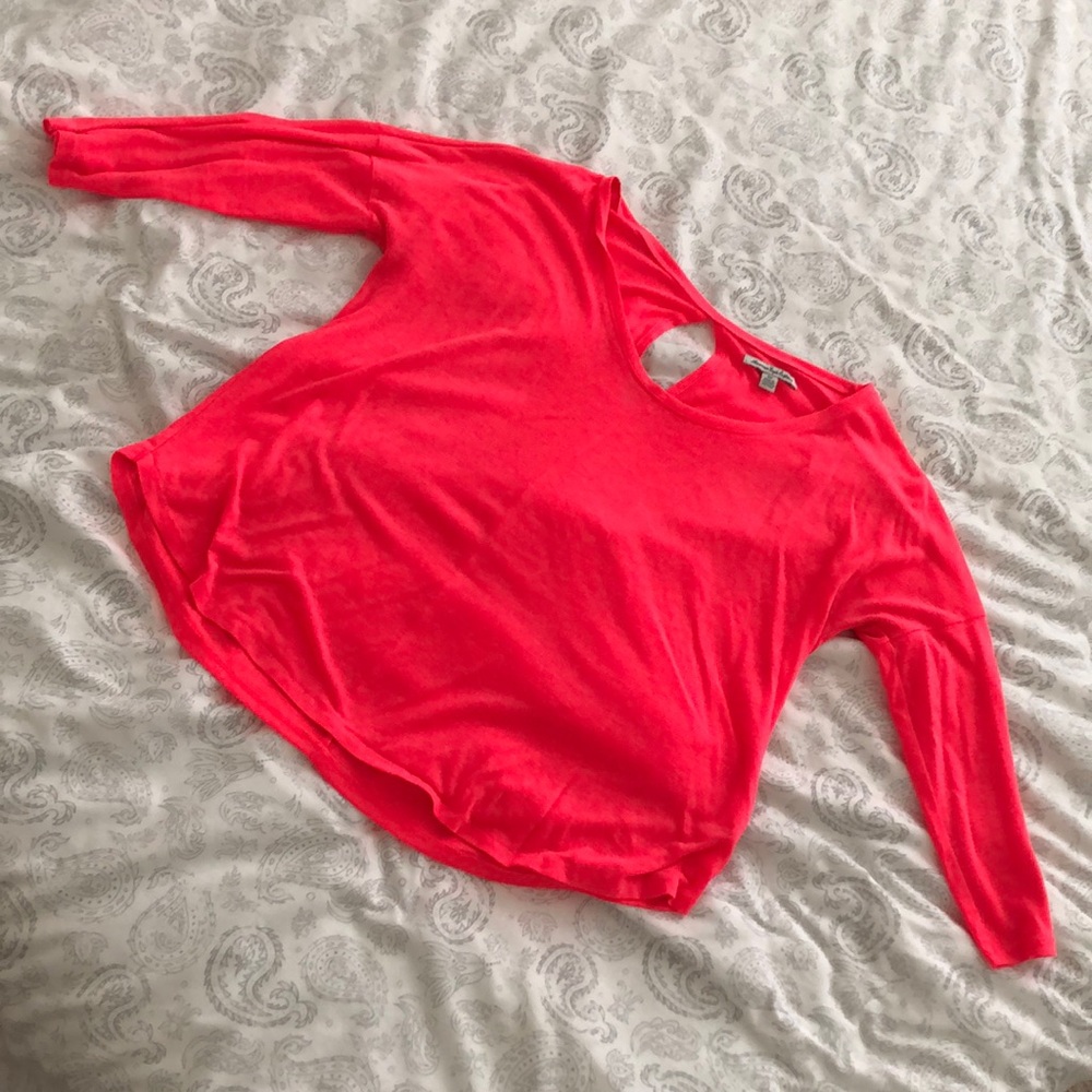 American Eagle Cropped Shirt 3/4 sleeve Small